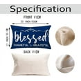 thumbnail image 6 of Farmhouse Pillow Covers with Thankful Grateful Blessed Quote 12" x 20" Rustic Wood Grain Décor Lumbar Pillow Covers with Saying Housewarming Family Room Décor, Blue, 6 of 6