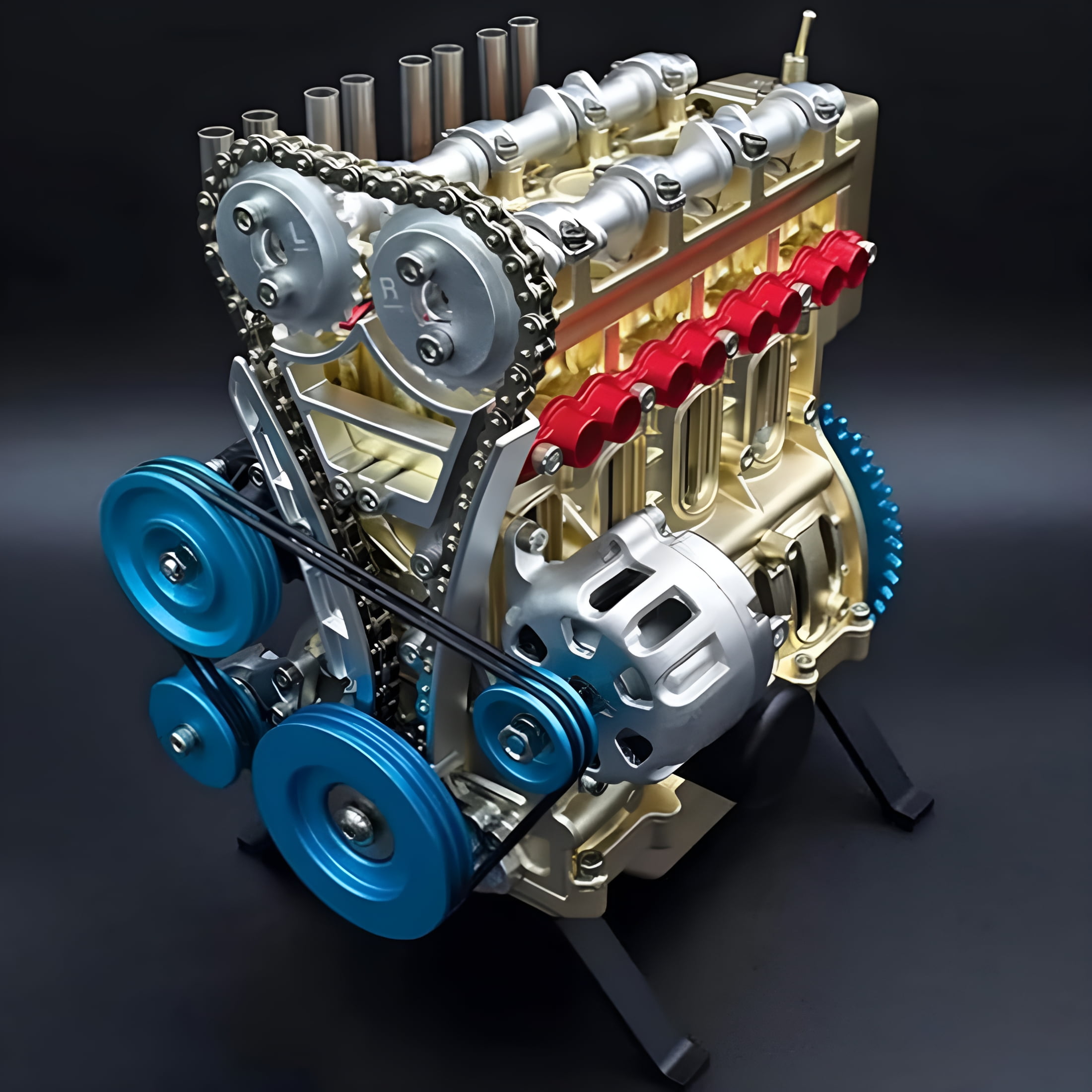 BESTSKY 8-Cylinder Full Metal Car Engine Model,V8 Engine Model Kit,Car Engine Model,Full Metal Car Engine Model,Model Engine Kit,DIY Car Engine Model Kit (Smooth)