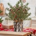 thumbnail image 4 of Artificial Christmas Tree Picks 24 Inch Pine Branches Stems with Pinecones and Red Holly Berries for Xmas Party Flower Arrangements Holiday Home Garden Decor Greenery Sprays, 4 of 5