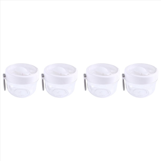 Contenedores de Avena para la Noche con Tapa y Cucharas, 4 Unidades, Tarros de Yogur de PláStico PortáTiles de 20 Onzas, Vasos de Postre una Prueba de Fugas, Color