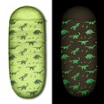 thumbnail image 1 of RIOYALO Saco de dormir de dinosaurio que brilla en la oscuridad para niños, camping, senderismo, lavable a máquina, duradero, impermeable, ligero, bolsa de dormir y mochila, juego de regalo de 2 pieza, 1 of 5