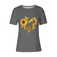 thumbnail image 4 of HAPIMO Women' Plus Size Bsaic Tees Crew Neck Tees Flower Graphic Elegant Blouses Fashion Clothes Summer Tops for Women Casual Loose Dressy Tunic Gray S, 4 of 4