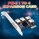 thumbnail image 4 of Sywqhk Adaptador PCI-E a PCI-E PCI-Express 1x a 16x 1 a 4 USB 3.0 Tarjeta vertical para minería, 4 of 9