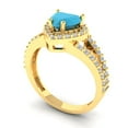 thumbnail image 2 of 1.49 ct Heart Cut Simulated Turquoise Halo Engagement Ring for Women in 18K Yellow Gold, 2 of 5