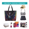 thumbnail image 6 of Bingfone Canvas Tote Bag for Women with Inner Pocket Aesthetic Cute Shopping Tote Bags Reusable Grocery Bags- Rainbow Wings Majestic Dragon, 6 of 8