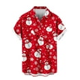 thumbnail image 5 of Yaoyar Mens Christmas Printed Shirt Funny Halloween Thanksgiving Christmas Button Down Short Sleeve Shirts, 5 of 6