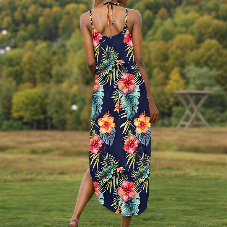 white christmas dresses Mock Neck Side Slit Maxi Dress main image 1