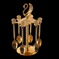 thumbnail image 4 of Metal Swan Base Holder with 6 Teaspoons for Dessert Alloy Gold Creative Ice Cream Coffee Gold, 4 of 9