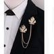 thumbnail image 5 of Collares de Oro Joyería Pins con Hebilla de Cadena en Dorado Hoja de Arce, 5 of 9