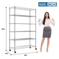 thumbnail image 7 of 6-Tier Storage Shelves NSF Certified Wire Shelving Unit with Wheels Heavy Duty Metal Shelves Adjustable Steel Shelving 2100Lbs Capacity for Closet Pantry Basement- (18"x48"x82", Silver), 7 of 7