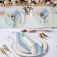 thumbnail image 2 of Blue Gray Stripes Cloth Napkins, Contemporary Minimalist Abstract Lines Washable and Reusable Dinner Napkins Set of 4, Table Napkin for Kitchen Party Birthday Wedding Hotel Housewarming 20"x20", 2 of 8