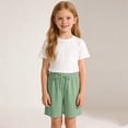 thumbnail image 2 of hoksml Girls Drawstring Shorts Back to School Casual Elastic Waist Playwear Shorts, 2 of 5