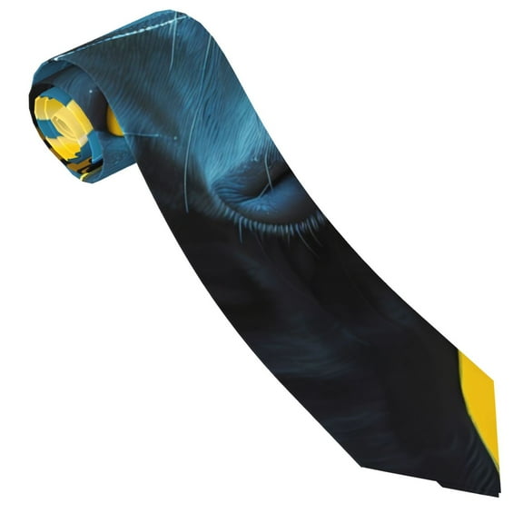 Xecao Stylish Yellow Dog Print Tie For Men Necktie Woven Jacquard Neck Ties,Classic Men's Tie