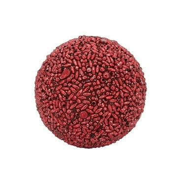 Saro Lifestyle BL145.R4 4 in. Decorative Spheres, Red - Set of 6
