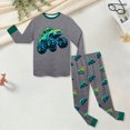 thumbnail image 3 of Paguaki Boys Pajama Kids Long Sleeve Cartoon Turck Pajamas Set Soft Clothes Sleepwear, 3 of 7
