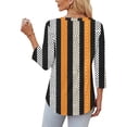 thumbnail image 5 of Jinhomg 3/4 Length Sleeve Womens Tops Summer V-Neck Fshion Print T-Shirts Dressy Casual Loose Henley Tees Shirts Black,XL, 5 of 6
