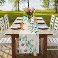 thumbnail image 4 of Table Runners 90 Inches Long Dress Scarves, Spring Floral Farmhouse Coffee/Dining/Kitchen Table Runner for Living Room, Daisy Eucalyptus Leaves Watercolor Rustic 13x90 Inch, 4 of 9