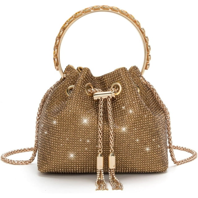 LHSHID Bling Crystal Rhinestone Purse for Women Sparkly Clutch Handbag Crossbody Bag for Evening Wedding Party Prom