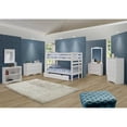 thumbnail image 3 of French Country Bunk Beds Twin Over Twin with Trundle, Solid Wood, White Bedroom Beds, 3 of 3