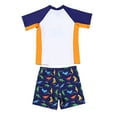 thumbnail image 5 of MEZZALL Toddler Swimsuit Boy 2PCS Boys Swimwear Sets Short Sleeve Boys Swim Shirt Boy Swim Trunks Summer Beach Vacation Pool Rash Guard Bathing Suits 4-5 Years Lovely Kids Wear, 5 of 9