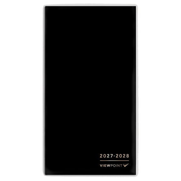 ViewPoint Black | 2027-2028 3.5x6.5" Pocket Planner | Foil Stamped Cover