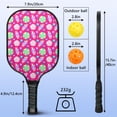thumbnail image 4 of Pickleball Paddles Set Of 2, Fiberglass Surface, Sweet Candy Print, 4 Balls & Bag, 4 of 5