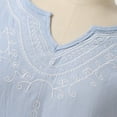 thumbnail image 6 of OSOLU Women V-Neck Solid Color Women Loose Pullover Short Sleeve Summer T-Shirt Tee Tops Breathable Dailywear, 6 of 6