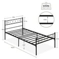 thumbnail image 3 of TEQIN Metal Bed Frames with Vintage Headboard and Footboard, Victorian Style Metal Platform Bed, Heavy Duty Steel Slat Support, Ample Under-Bed Storage, No Box Spring Needed, 3 of 8