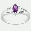 Freestyle, Sterling Silver Marquise Birthstone & Diamond Class Ring, Personalized, High School or College Graduation