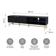 thumbnail image 3 of Mueble de Tv Relan Queens Negro Diseño Acanalado 180 cm, 3 of 9