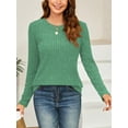 thumbnail image 3 of Fancyglim Plus size Long Sleeve Shirts for Women Crew Neck Casual Tunic Tops Lightweight Pullover Sweaters Green 3XL, 3 of 8