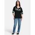 thumbnail image 2 of Saint Patrick's Day Women's Kiss Me Jersey with Short Sleeves from Holiday Time, Sizes XXS-XXL, 2 of 5
