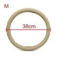 thumbnail image 2 of Genuine Leather DIY Car Steering Wheel Cover Anti-slip For 15"/38 cm Dia Beige, 2 of 9