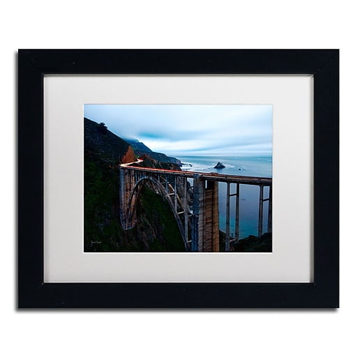 Trademark Fine Art "Big Sur - Bixby Bridge - California-II" Canvas Art by David Ayash, White Matte, Black Frame