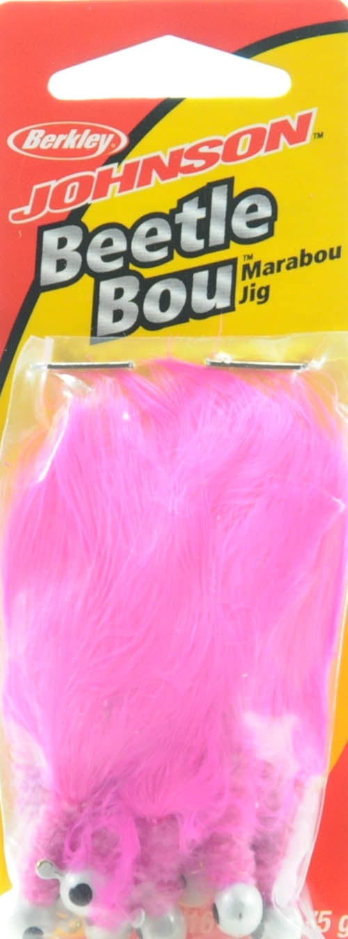 (2 pack) Johnson Beetle Bou Fishing Lure, White/Pink/Pink, 2 in
