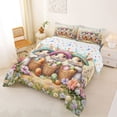 thumbnail image 2 of Erosebridal 3D Kawaii Rabbit Queen Comforter Set,Colorful Flowers Ancient Dinosaur Egg Bedding Comforter Set For Girls Kids, Reversible 3pcs, 2 of 7