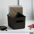 thumbnail image 3 of Superio Small Ribbed Plastic Storage Basket Organizer (6 Pack), 1.5 Mini Brown Closet Storage bin for Shelf, Pantry, Office, and Cosmetics, 3 of 9