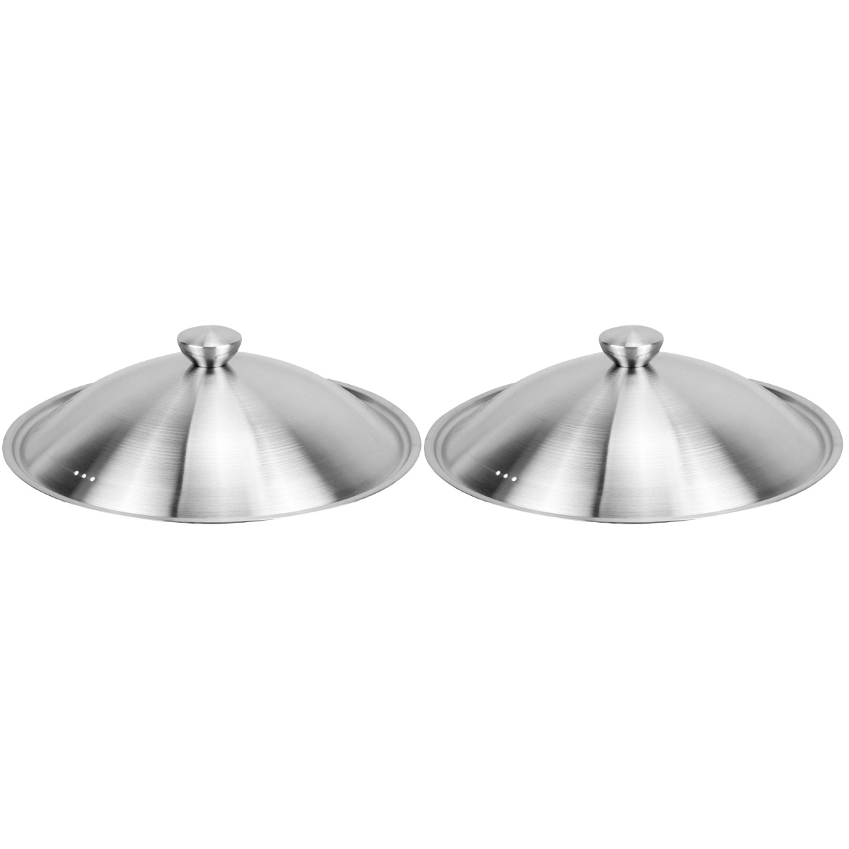 Bestonzon 2pcs Universal Pans Lid Metal Pan Lid Frying Pan Cover Hot Pot Cover Stainless Steel