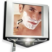 Angle View: Z700SS Zadro LED Fog-Free Shower Mirror with LCD Clock