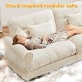 thumbnail image 6 of LiviNest Modular Sofa for Large Living Room: 3-Seat Ergonomic Support System - Deep Seat & Neck Support for Family Movie Nights - Cream Velvet Modern Sectional, 6 of 6