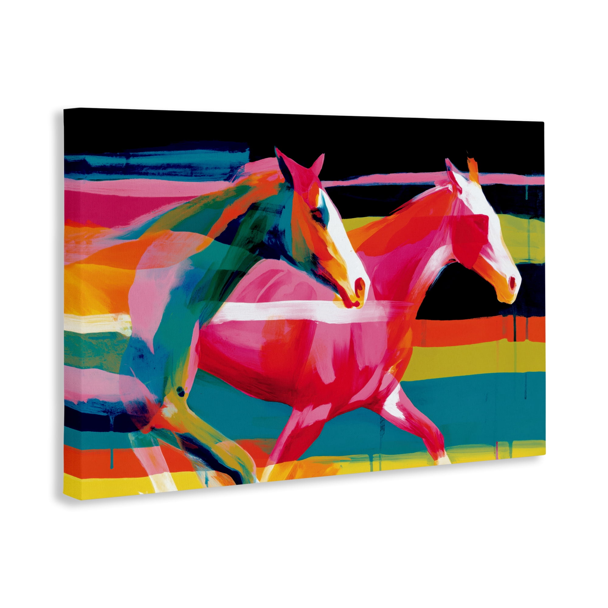 Stupell Industries Wild Horses Running Through Stripes Canvas Wall Art, design by Chromatic Storm Studio