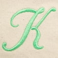 thumbnail image 3 of DALIX Women's Monogram Shopping Tote Hand Bag Personalized Ballent Mint Green Zippered Letter K, 3 of 8