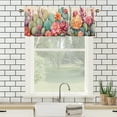 thumbnail image 3 of Cactus Kitchen Window Curtain Valance Succulent Southwest Plant Tropical Desert Window Treatment for Living Room Bedroom Bathroom 54 by 18 in, 1 Panel, 3 of 6