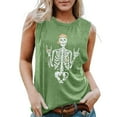 thumbnail image 3 of Trendfront Womens Skull Graphic Tops Figure Print Sleeveless Crewneck Casual Loose Fit Tank Tee Trendy Fashion T Shirts Daily Clothes, 3 of 6