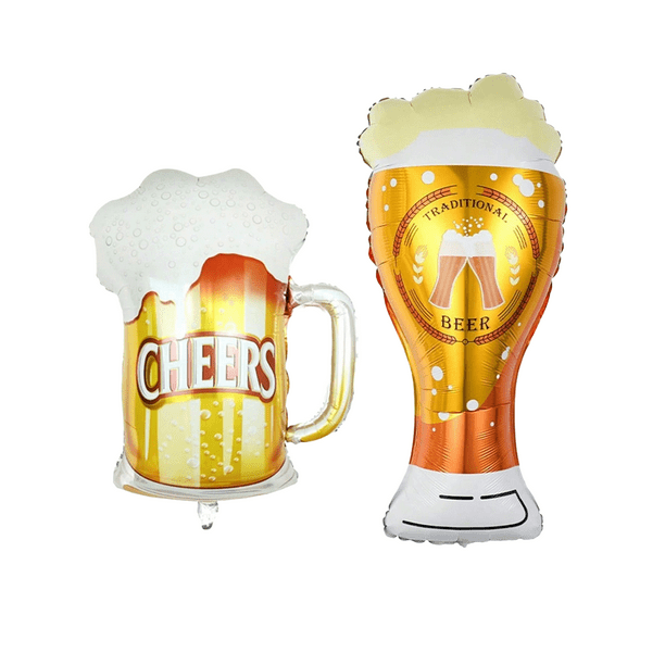 Juego de globos en forma de jarra de cerveza y globos de aluminio para cerveza, 2 unidades
