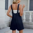 thumbnail image 3 of ZZwxWA Women's Jumpsuits Square Neck Sleeveless Cover Up Romper Shorts Overalls with Pockets Solid Color Summer Clothing, 3 of 6