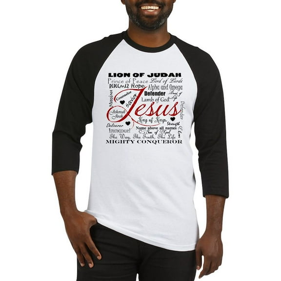 CafePress - The Name Of Jesus Baseball Jersey - Cotton Baseball Jersey, 3/4 Raglan Sleeve Shirt