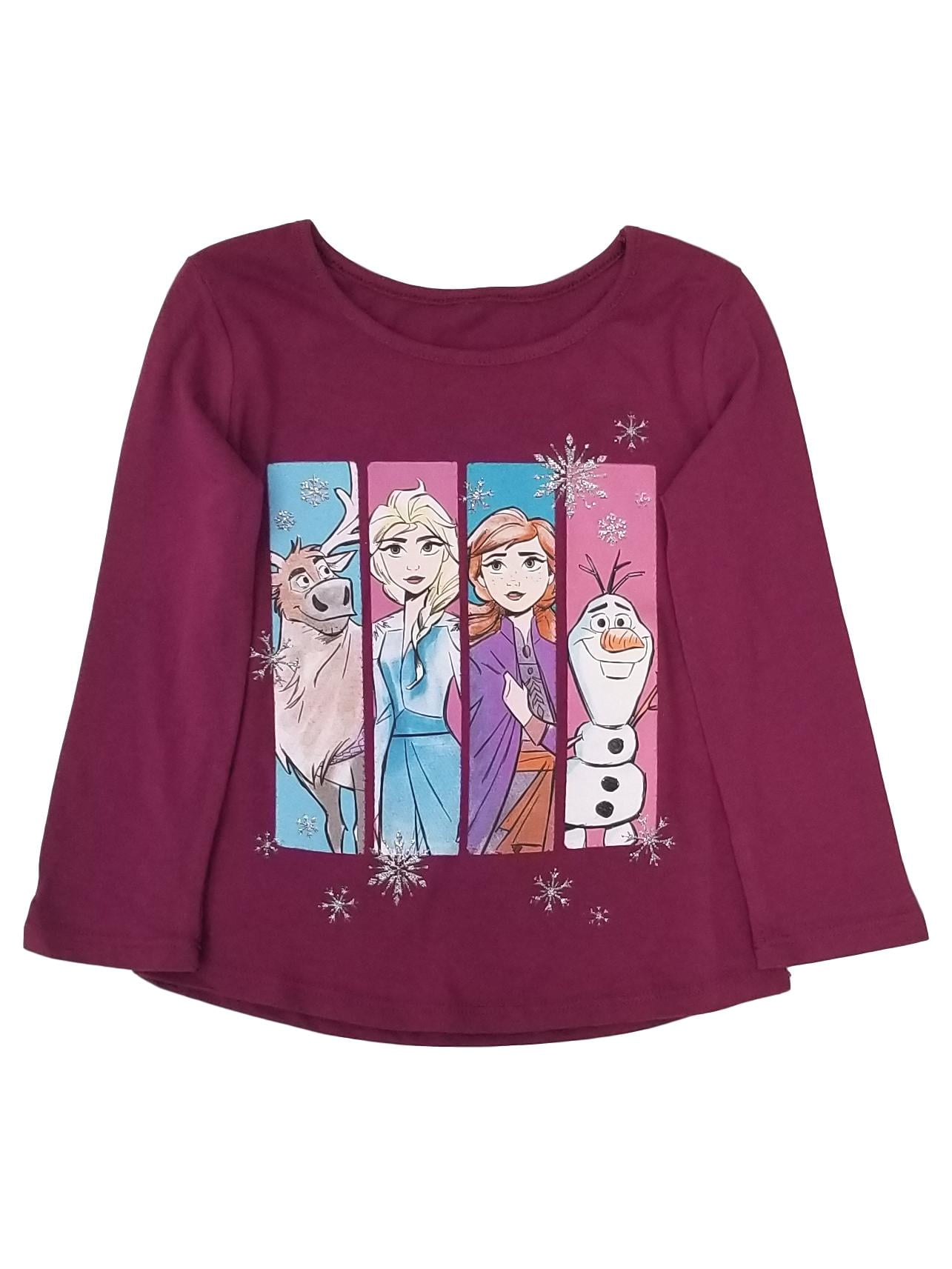 Pink Size 4,5,6,7,8 & 10 Years BNWT Long Sleeve T-Shirt Elsa Disney Frozen 
