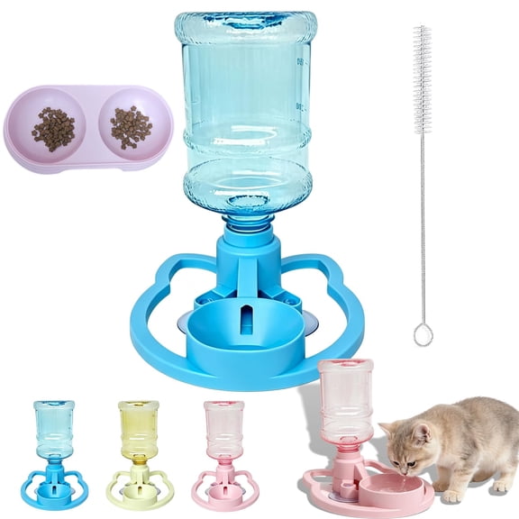Gravity Cat Water Dispenser Stand - Water Dispenser for Cats, Automatic Pet Water Bowl for Cats & Small Dogs, Spill-Proof Elevated Feeder Station for Indoor Use