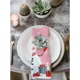 thumbnail image 2 of Pink Snowman Christmas Cloth Napkins Set of 8 Reusable Dinner Napkins, Gifts Xmas Tree Winter Snowflake Cocktail Napkin Washable Table Napkins for Wedding/Holiday Party/Baby Shower 20"x20", 2 of 7